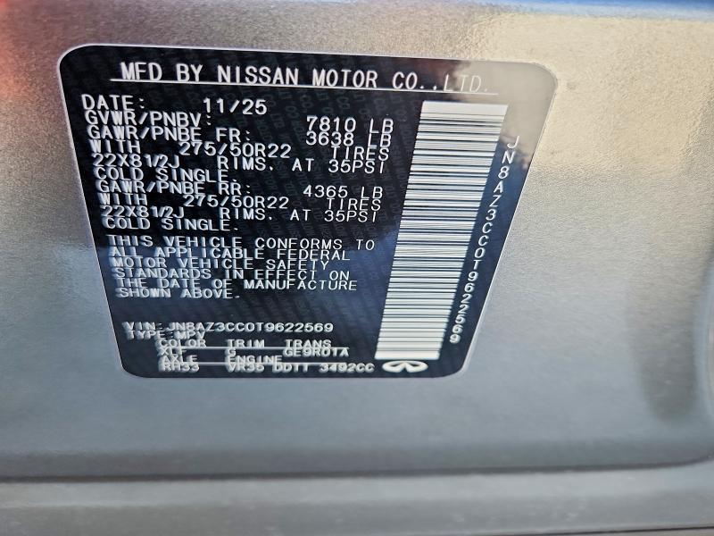 51471966 :رقم المزاد ، JN8AZ3CC0T9622569 vin ، 2026 Infiniti Qx80 مزاد بيع