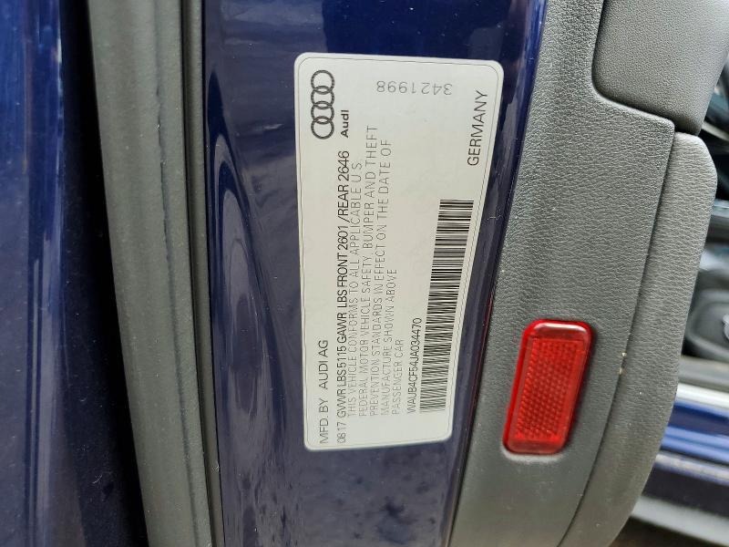 2018 Audi S5 მანქანა იყიდება აუქციონზე, vin: WAUB4CF54JA034470, აუქციონის ნომერი: 47575726