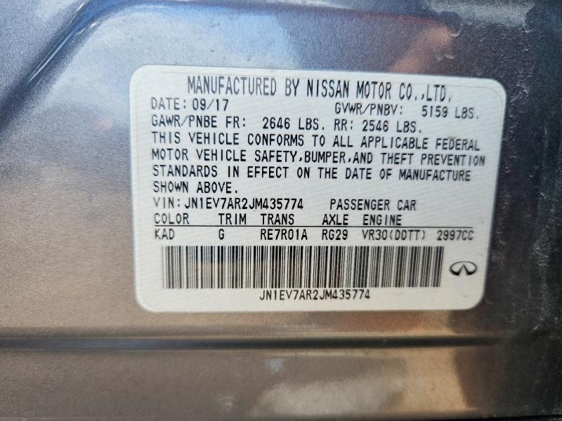 Продаж на аукціоні авто 2018 Infiniti Q50, vin: JN1EV7AR2JM435774, номер лоту: 51160736