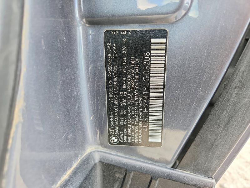 49325946 :رقم المزاد ، 4USCH9341YLG05208 vin ، 2000 Bmw Z3 مزاد بيع