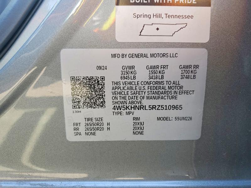 2024 Acura Zdx მანქანა იყიდება აუქციონზე, vin: 4W5KHNRL5RZ510965, აუქციონის ნომერი: 49984586