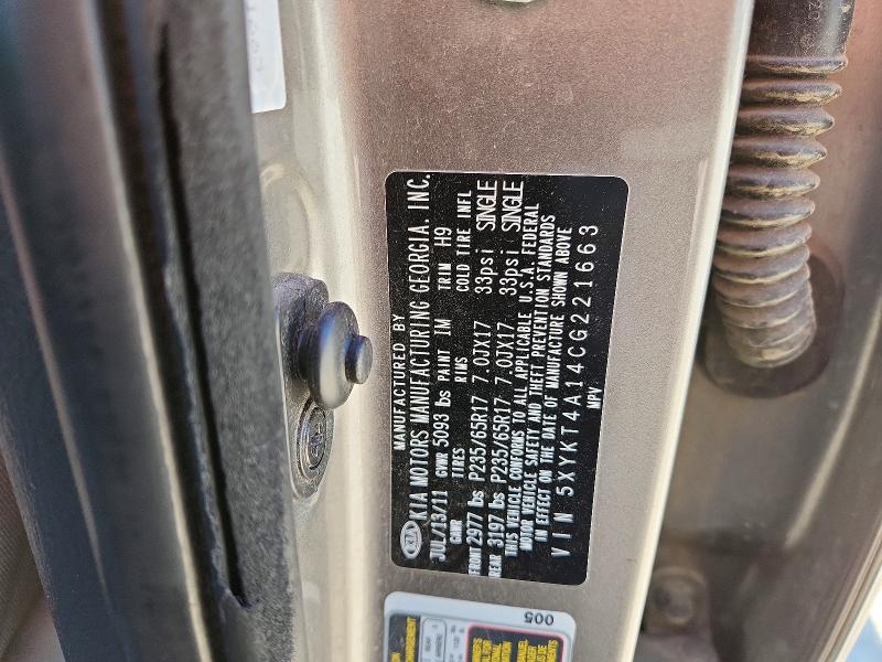 Продаж на аукціоні авто 2012 Kia Sorento, vin: 5XYKT4A14CG221663, номер лоту: 50473446