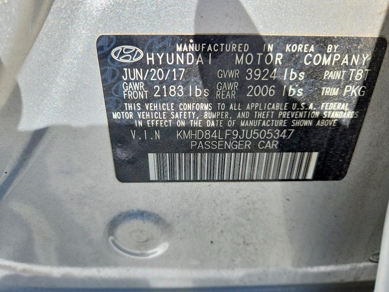 Auction sale of the 2018 Hyundai Elantra, vin: KMHD84LF9JU505347, lot number: 50139396