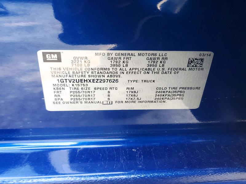 Aukcja sprzedaży 2014 Gmc Sierra, vin: 1GTV2UEHXEZ297626, numer aukcji: 50389546