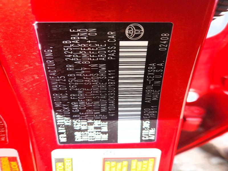 Продаж на аукціоні авто 2025 Toyota Camry, vin: 4T1DAACK9SU187411, номер лоту: 47911076