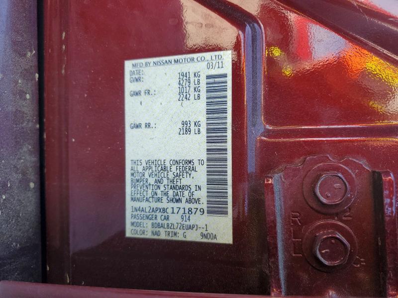 Aukcja sprzedaży 2011 Nissan Altima, vin: 1N4AL2APXBC171879, numer aukcji: 49148416