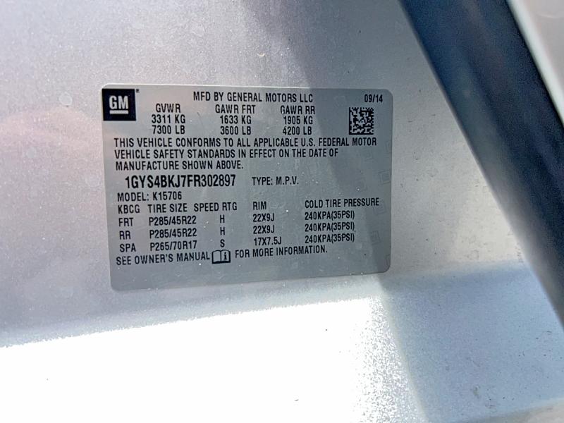 Продажа на аукционе авто 2015 Cadillac Escalade, vin: 1GYS4BKJ7FR302897, номер лота: 52178726