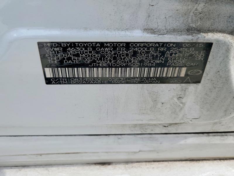 Продажа на аукционе авто 2015 Lexus Is, vin: JTHBE1D29F5021984, номер лота: 51315316