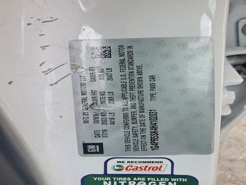 48406656 :رقم المزاد ، 1G4PR5SK4H4102031 vin ، 2017 Buick Verano مزاد بيع