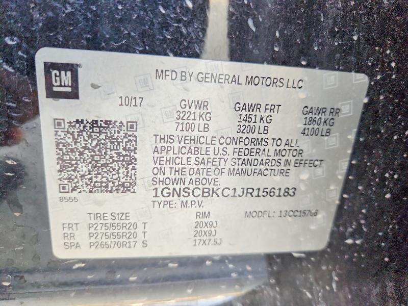 Продажа на аукционе авто 2018 Chevrolet Tahoe, vin: 1GNSCBKC1JR156183, номер лота: 50339946