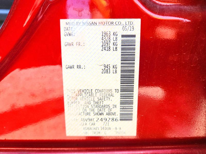 2019 Nissan Altima მანქანა იყიდება აუქციონზე, vin: 1N4BL4DV9KC249286, აუქციონის ნომერი: 49777816