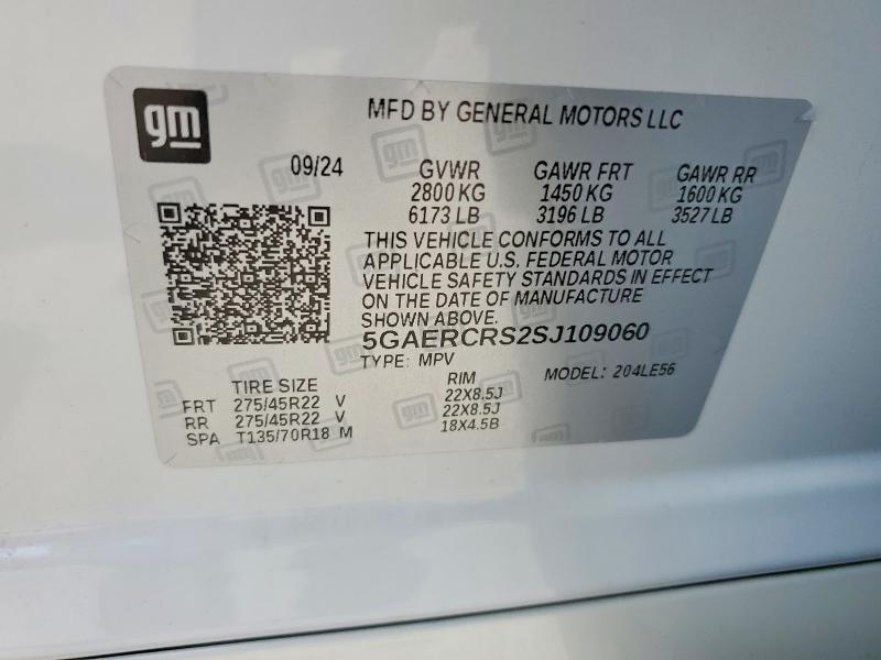 2025 Buick Enclave მანქანა იყიდება აუქციონზე, vin: 5GAERCRS2SJ109060, აუქციონის ნომერი: 51544456