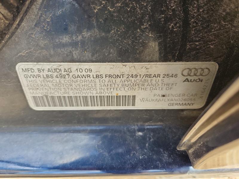 Aukcja sprzedaży 2010 Audi A4, vin: WAUKFAFLXAN026055, numer aukcji: 48578536