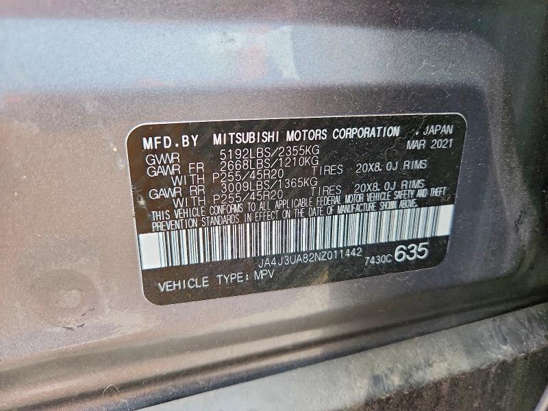 Aukcja sprzedaży 2022 Mitsubishi Outlander, vin: JA4J3UA82NZ011442, numer aukcji: 51030336