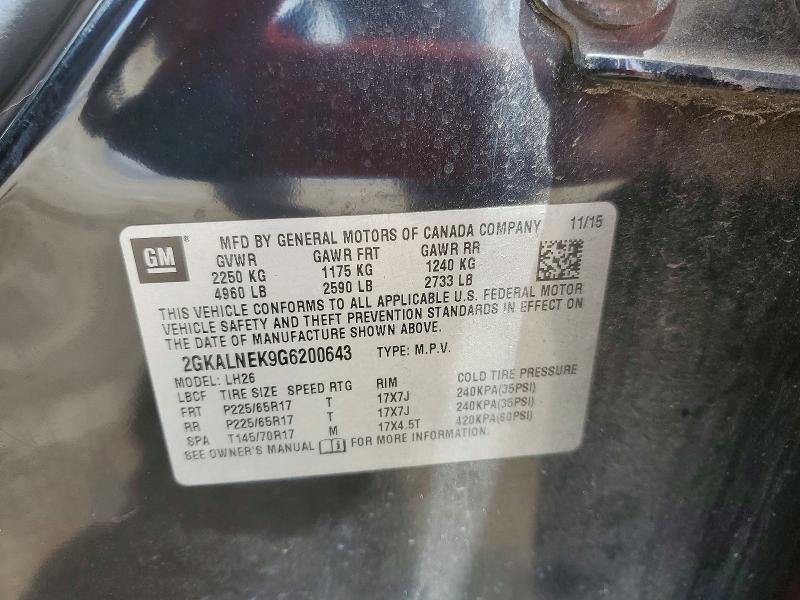 Продажа на аукционе авто 2016 Gmc Terrain, vin: 2GKALNEK9G6200643, номер лота: 49406946