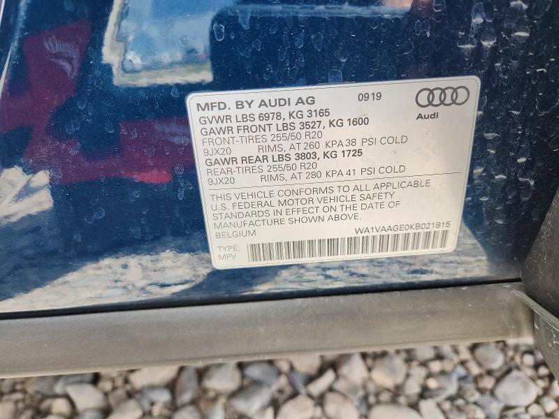 Aukcja sprzedaży 2019 Audi E-tron, vin: WA1VAAGE0KB021815, numer aukcji: 49506446