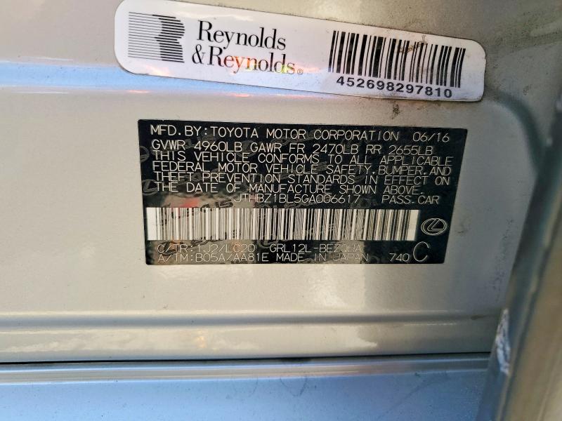 Продажа на аукционе авто 2016 Lexus Gs 350, vin: JTHBZ1BL5GA006617, номер лота: 50459596