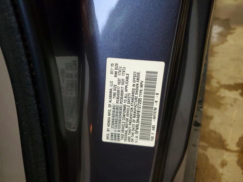 51016106 :رقم المزاد ، 5FNRL5H48FB127205 vin ، 2015 Honda Odyssey مزاد بيع
