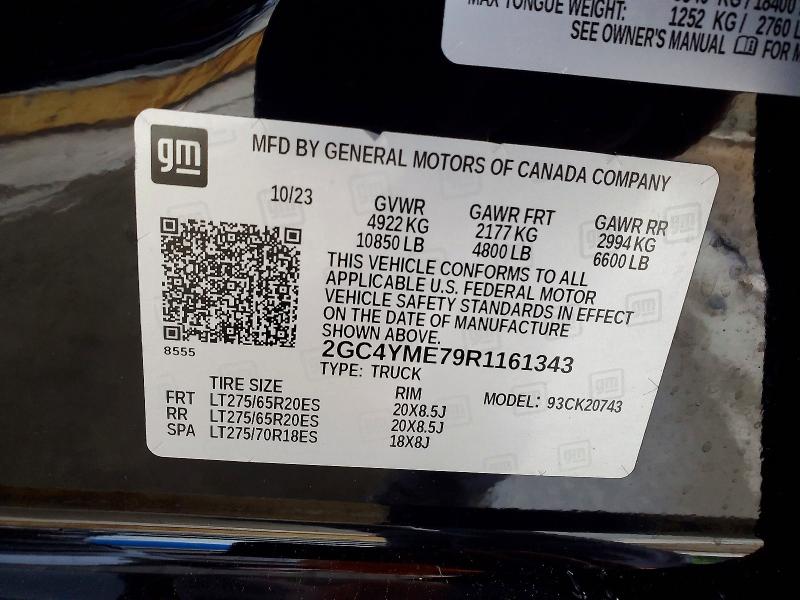 Aukcja sprzedaży 2024 Chevrolet Silverado, vin: 2GC4YME79R1161343, numer aukcji: 51660236