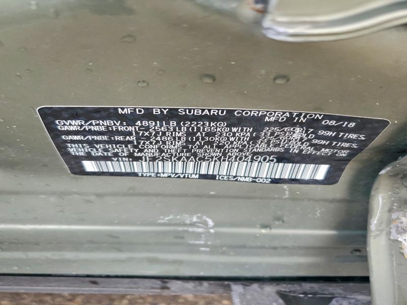 51282316 :رقم المزاد ، JF2SKAAC5KH404905 vin ، 2019 Subaru Forester مزاد بيع