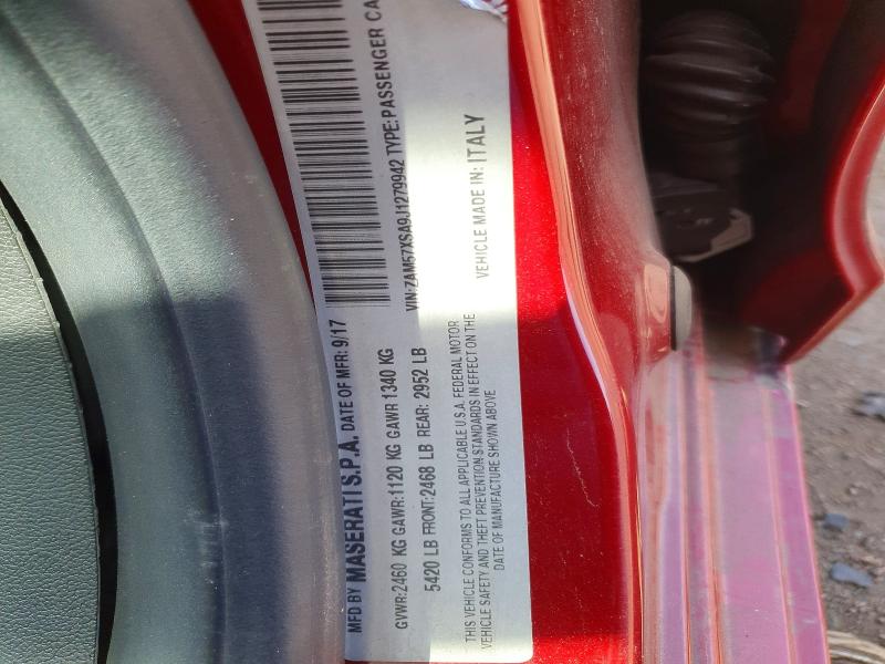 50444006 :رقم المزاد ، ZAM57XSA9J1279942 vin ، 2018 Maserati Ghibli مزاد بيع
