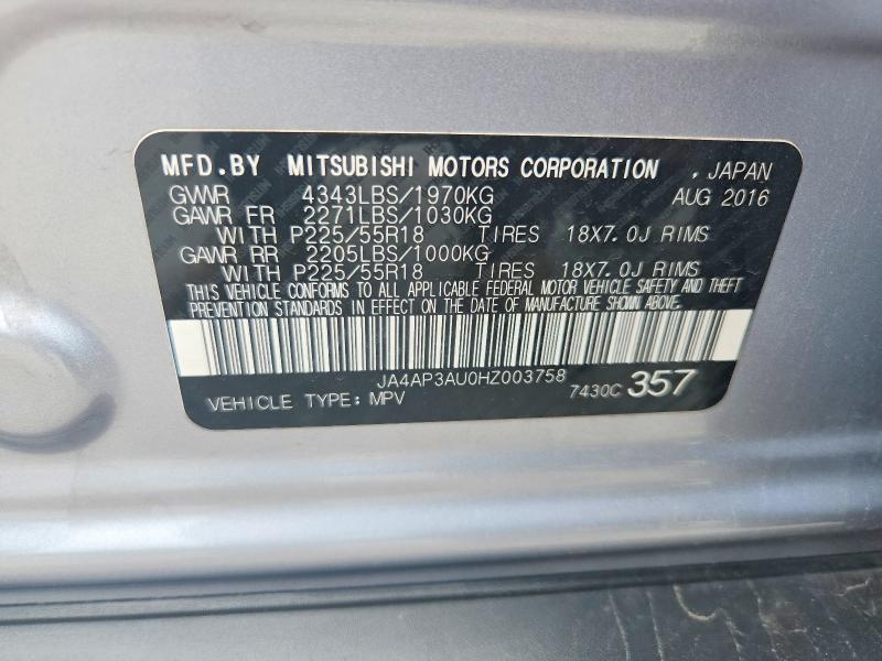 Продаж на аукціоні авто 2017 Mitsubishi Outlander Sport, vin: JA4AP3AU0HZ003758, номер лоту: 50274246