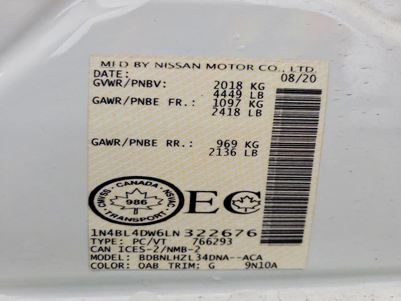 Продажа на аукционе авто 2020 Nissan Altima, vin: 1N4BL4DW6LN322676, номер лота: 49121896