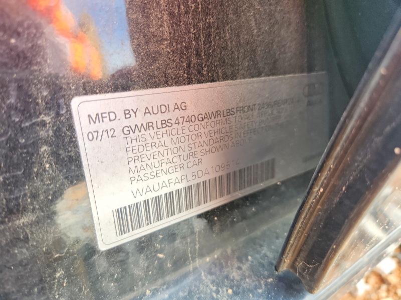 48947936 :رقم المزاد ، WAUAFAFL5DA109514 vin ، 2013 Audi A4 مزاد بيع