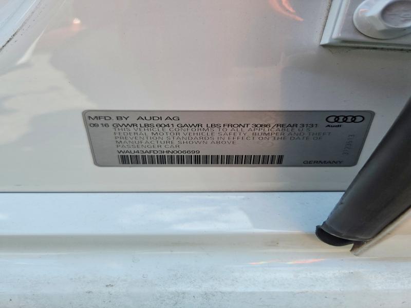 Продажа на аукционе авто 2017 Audi A8, vin: WAU43AFD3HN006699, номер лота: 51051926