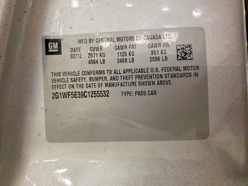 Aukcja sprzedaży 2012 Chevrolet Impala, vin: 2G1WF5E39C1255532, numer aukcji: 51602836