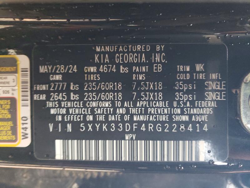 Aukcja sprzedaży 2024 Kia Sportage, vin: 5XYK33DF4RG228414, numer aukcji: 51634436