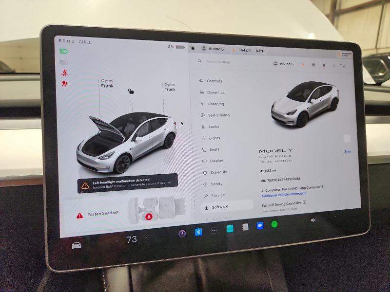 2024 Tesla Model Y მანქანა იყიდება აუქციონზე, vin: 7SAYGAEE4RF176558, აუქციონის ნომერი: 51104076
