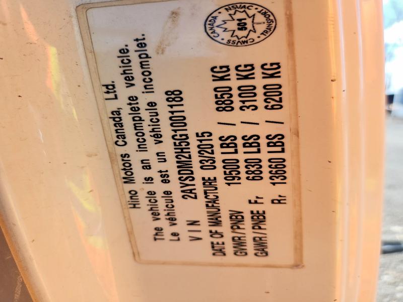 49747006 :رقم المزاد ، 2AYSDM2H5G1001188 vin ، 2016 Hino 195 مزاد بيع