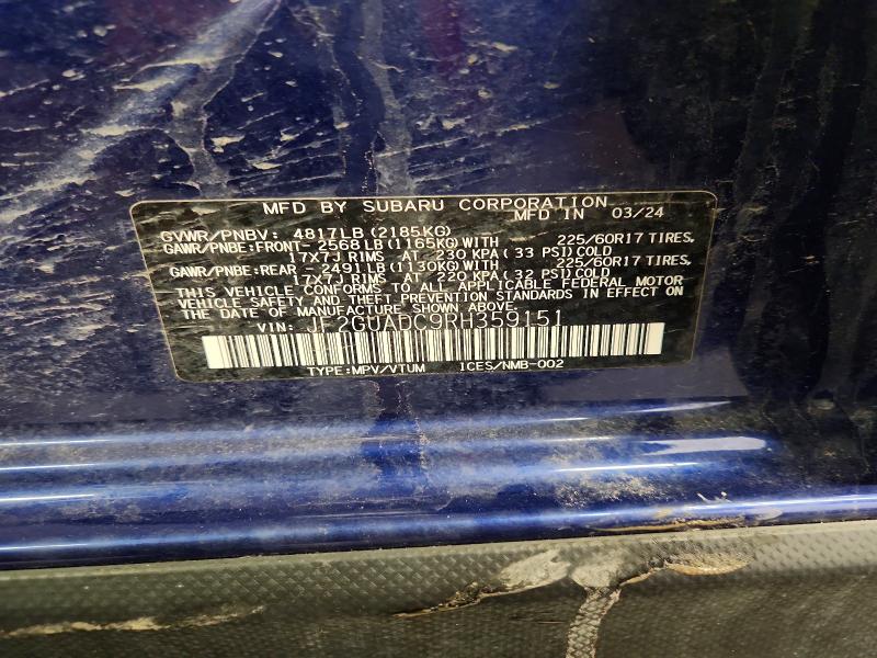 49486166 :رقم المزاد ، JF2GUADC9RH359151 vin ، 2024 Subaru Crosstrek مزاد بيع