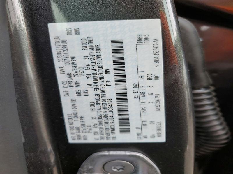 Aukcja sprzedaży 2020 Ford Escape, vin: 1FMCU9J94LUC64396, numer aukcji: 50797296