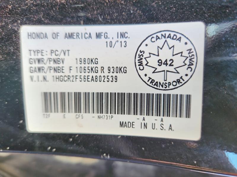 Aukcja sprzedaży 2014 Honda Accord, vin: 1HGCR2F56EA802539, numer aukcji: 49451176