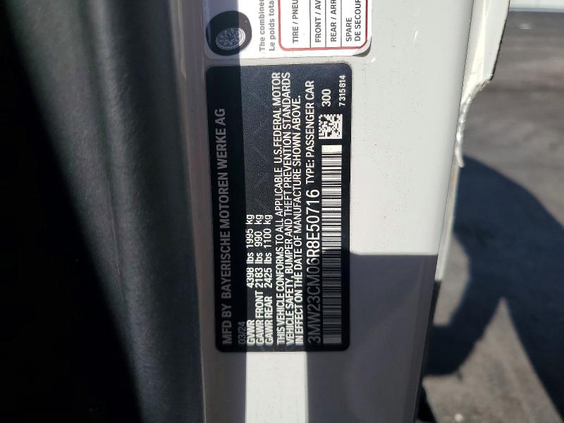 Aukcja sprzedaży 2024 Bmw 230i, vin: 3MW23CM06R8E50716, numer aukcji: 51297076