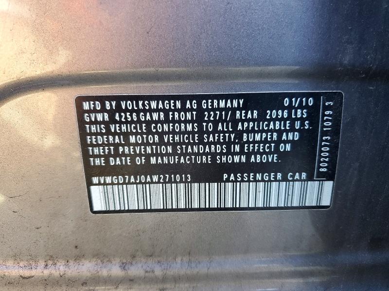 Продаж на аукціоні авто 2010 Volkswagen Gti, vin: WVWGD7AJ0AW271013, номер лоту: 50945506