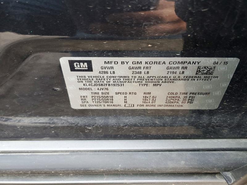 Продаж на аукціоні авто 2015 Buick Encore, vin: KL4CJDSB2FB192531, номер лоту: 49160416
