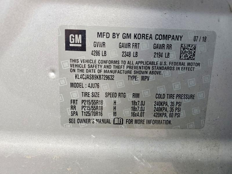 Продажа на аукционе авто 2019 Buick Encore, vin: KL4CJASB9KB729632, номер лота: 49449976