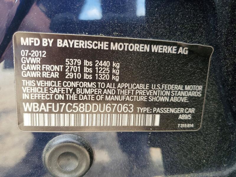 Продажа на аукционе авто 2013 Bmw 535, vin: WBAFU7C58DDU67063, номер лота: 49969556