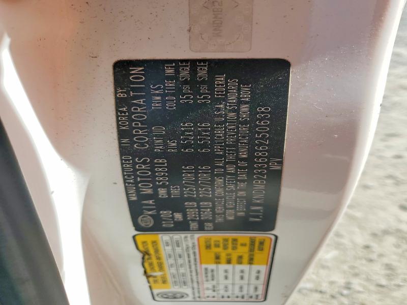 Aukcja sprzedaży 2008 Kia Sedona, vin: KNDMB233686250638, numer aukcji: 52084526