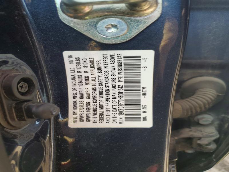 Продаж на аукціоні авто 2017 Honda Civic, vin: 19XFC2F70HE001542, номер лоту: 49753086