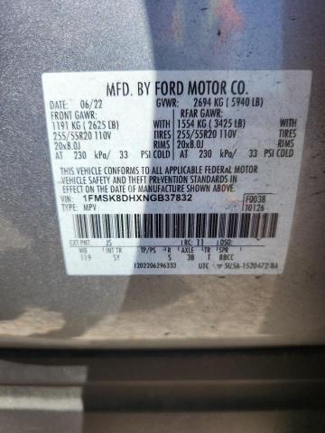 2022 Ford Explorer მანქანა იყიდება აუქციონზე, vin: 1FMSK8DHXNGB37832, აუქციონის ნომერი: 49131496