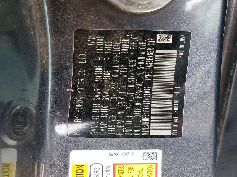 2022 Honda Civic მანქანა იყიდება აუქციონზე, vin: JHMFE1F76NX006002, აუქციონის ნომერი: 49915496