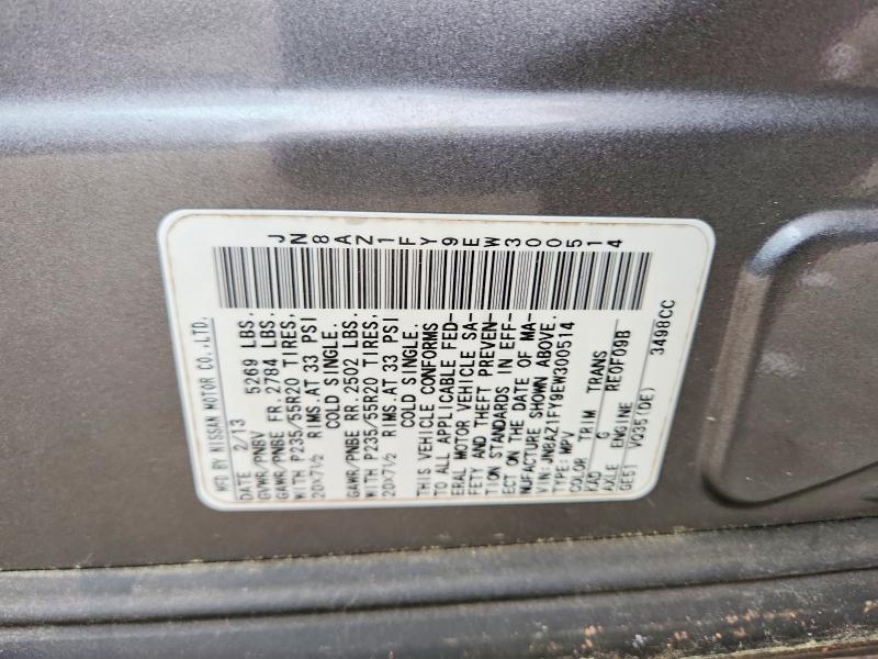 51430386 :رقم المزاد ، JN8AZ1FY9EW300514 vin ، 2014 Nissan Murano مزاد بيع