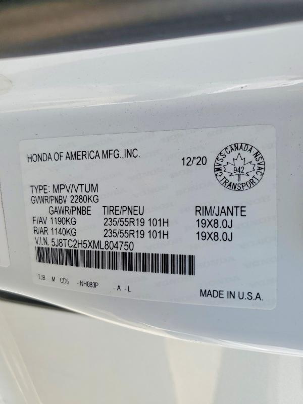 Продажа на аукционе авто 2021 Acura Rdx, vin: 5J8TC2H5XML804750, номер лота: 50779696