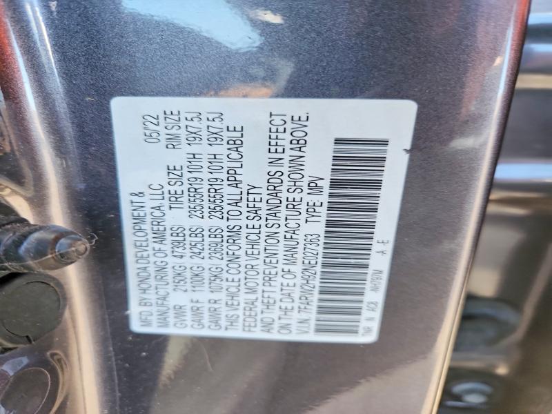 Aukcja sprzedaży 2022 Honda Cr-v, vin: 7FARW2H92NE027363, numer aukcji: 50177046