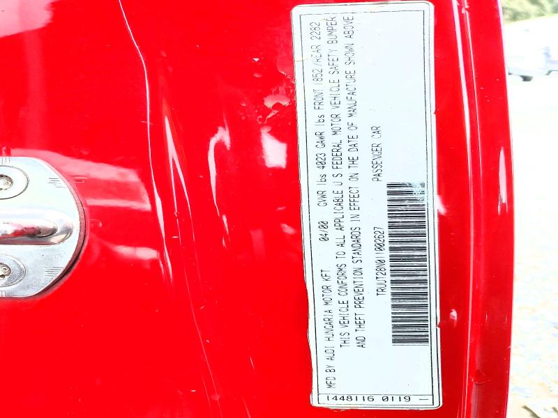 Aukcja sprzedaży 2001 Audi Tt, vin: TRUUT28N011002627, numer aukcji: 50096486