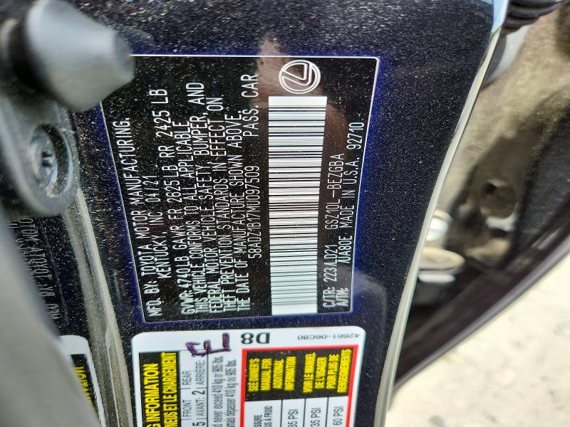 49760296 :رقم المزاد ، 58ADZ1B17MU097509 vin ، 2021 Lexus Es 350 مزاد بيع